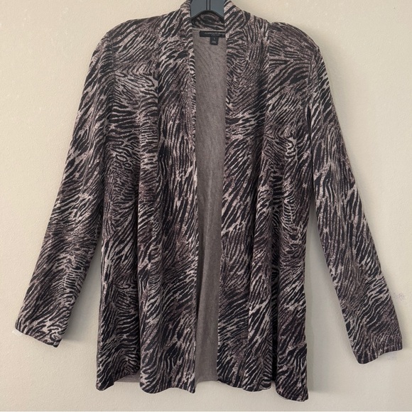 Classique Entier Atelier Silk Cashmere Zebra Print Cardigan L - Picture 1 of 7
